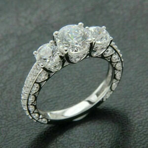 💎925 Silver Plated Round Cut CZ Eternity Ring for Women, MARR9412